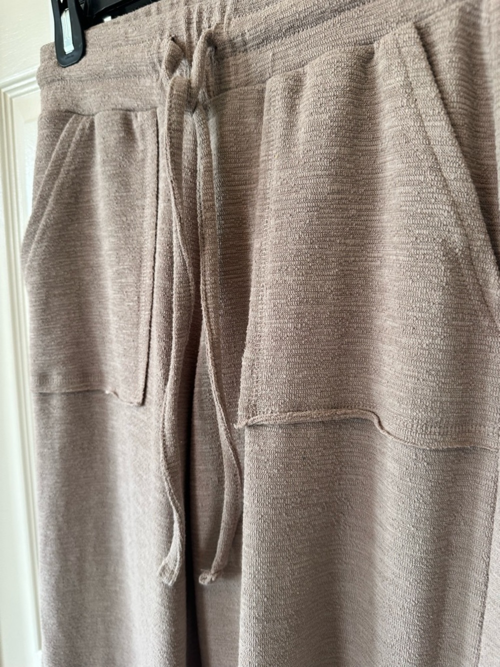 EUC🤎Zenana Slub Short Sleeve Tee and Pants Set Small Ash Mocha - Picture 4 of 8